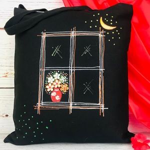 Hand painted tote bag